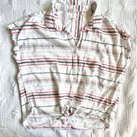 Weatherproof Vintage Tie Front Linen Shirt - Picture 2 of 6